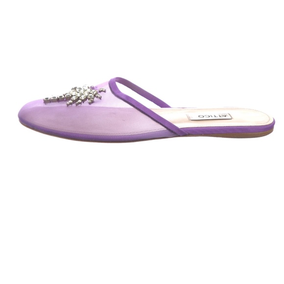 ATTICO Crystal Embellishments Mules Slipper Size: 9 | IT 39, Purple, silver - Picture 6 of 6
